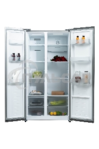 Холодильник Бирюса SBS 541 TWG текстурированное белое стекло двухкамерный 343/198 л морозилка слева, NoFrost, Side-by-side