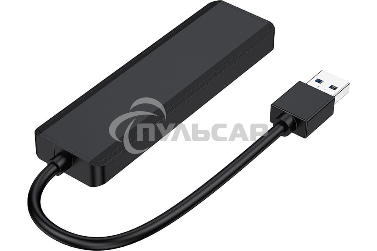 Концентратор USB 3.0 Gembird UHB-C414, 4 порта, кабель 19см, с доп питанием (Type-C)