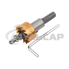 Коронка кольцевая по металлу, HSS сталь, титановое покрытие 22 мм