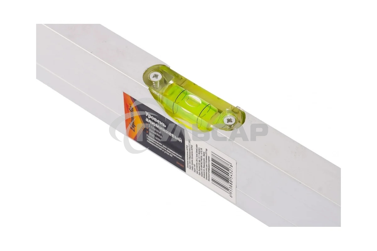 Уровень алюминиевый, 800 мм, 3 глазка, линейка Sparta