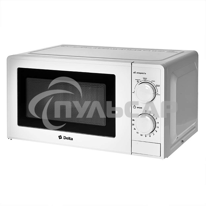 Микроволновая печь DELTA DL-84L20 белый, 20 л, 700 Вт, переключатели - поворотный механизм