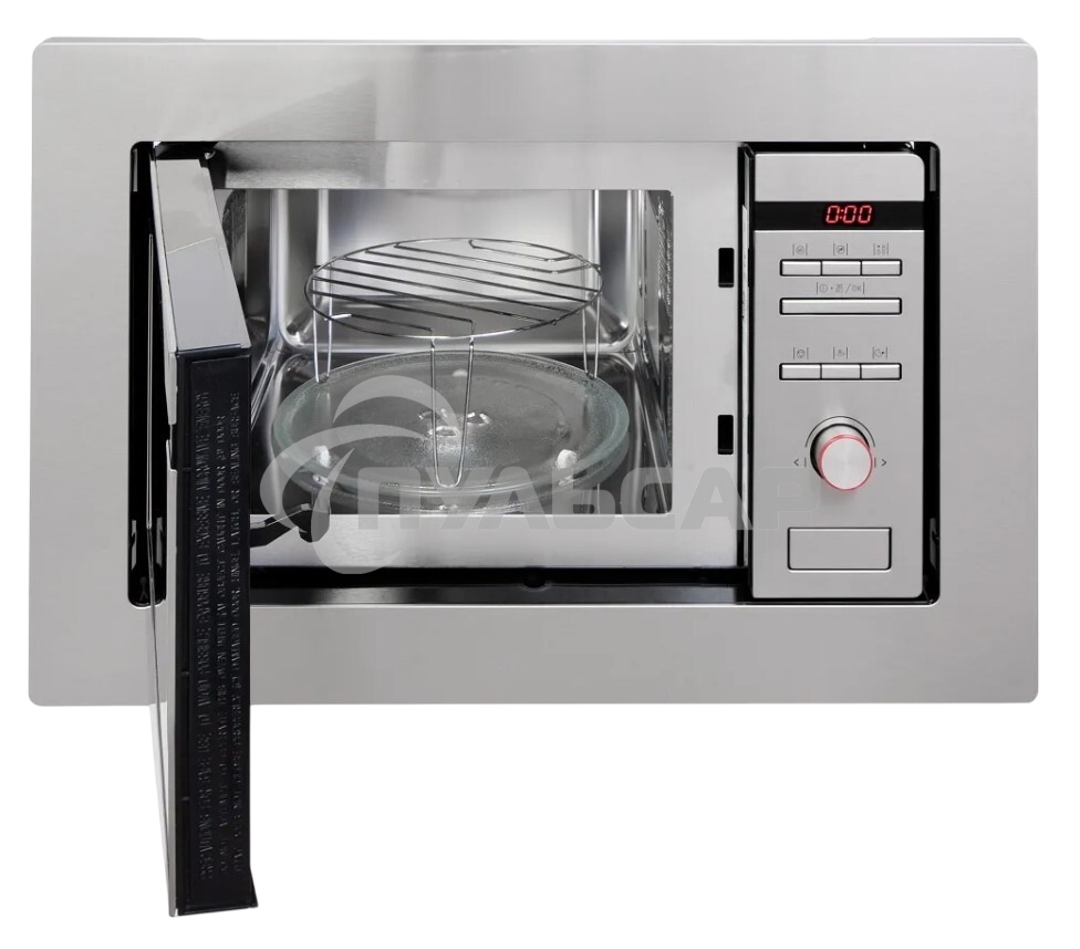 Микроволновая печь встраиваемая Hansa AMM20BEIH нержавеющая сталь, 20 л, 800 Вт, переключатели - кнопки/поворотный механизм