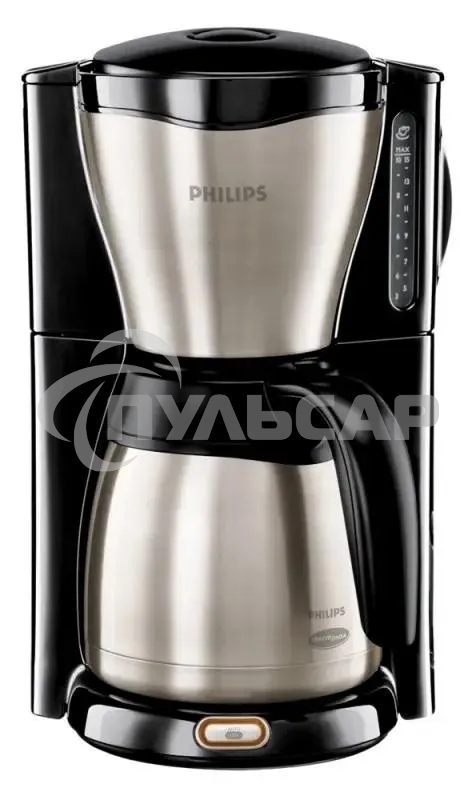 Кофеварка капельная Philips HD7546/20 серебристый/черный, исп. кофе - молотый, 1.2 л, 1000 Вт