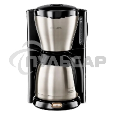 Кофеварка капельная Philips HD7546/20 серебристый/черный, исп. кофе - молотый, 1.2 л, 1000 Вт