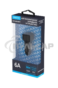 Автомобильное зарядное устройство Maxvi CCM-MS605PD 66W 6A (2xType-C, QC3.0 PD3.0) черный