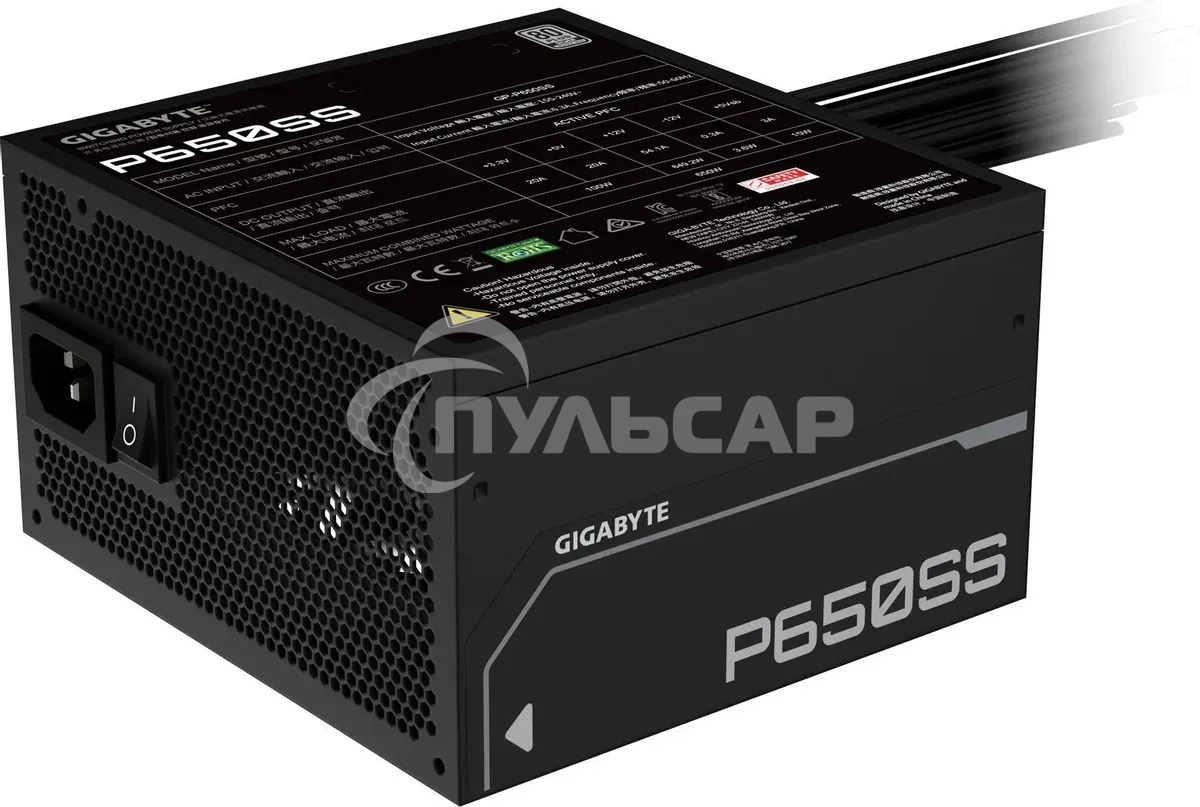 Блок питания Gigabyte ATX 650W GP-P650SS 80 PLUS silver (20+4pin) APFC 120мм fan 5xSATA RTL