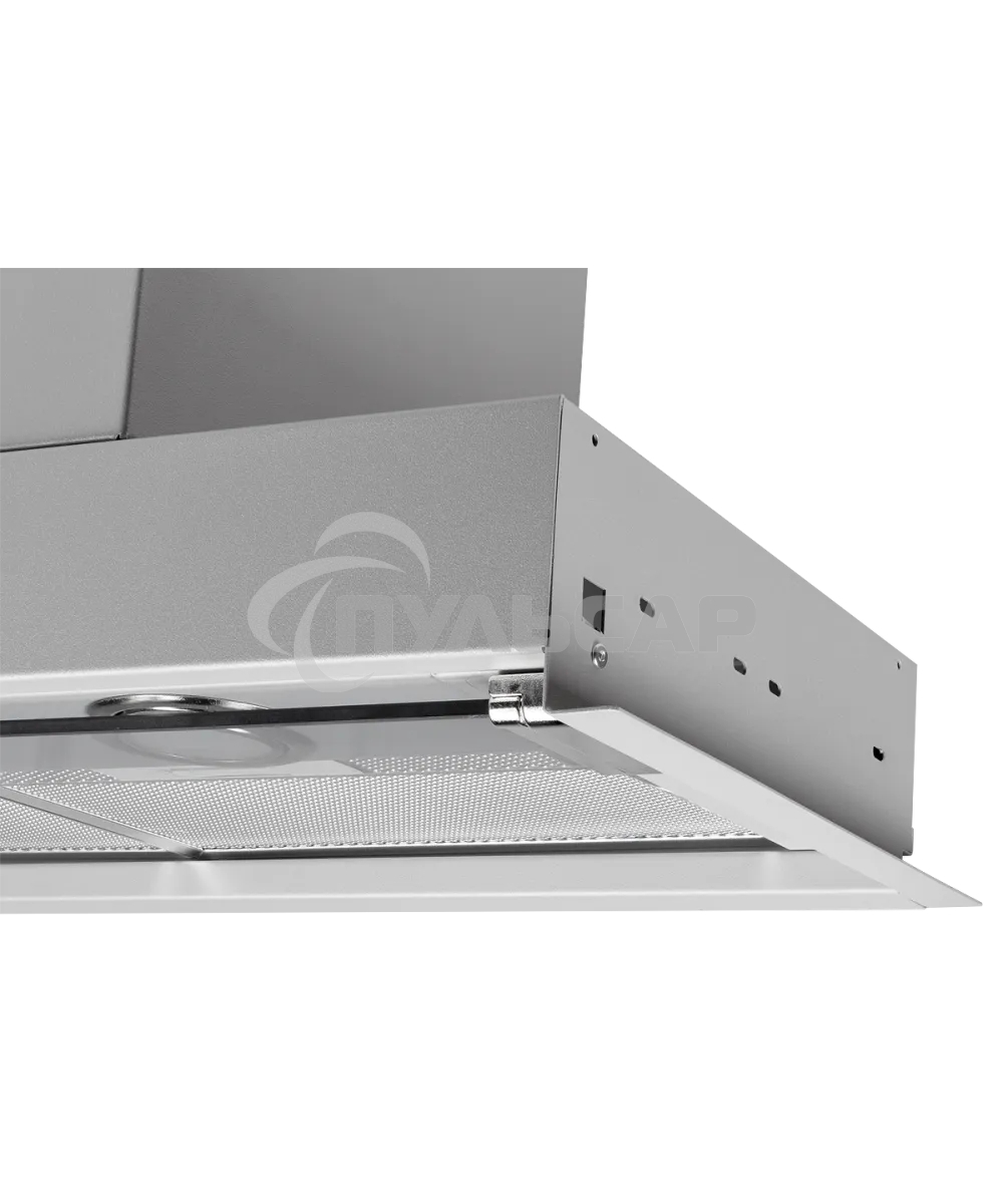 Вытяжка встраиваемая Kuppersberg Francesca 60, ширина 60 см, отвод/рециркуляция, 850 м3/час, электронное кнопочное управление, 3 скорости, светодиодное освещение 2х3,5 Вт, металлический жироулавливающий фильтр, 62 дБ, стальной