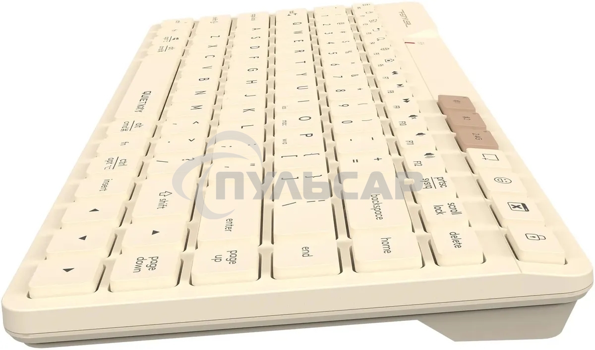 Клавиатура беспроводная A4Tech Fstyler FBK26C AS, USB, Bluetooth/Радиоканал, бежевый