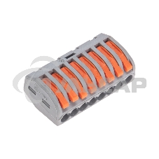 Универсальная клемма Rexant СМК 222-418, 8-проводная серая 0,08-2,5/4мм² (20 шт/уп)