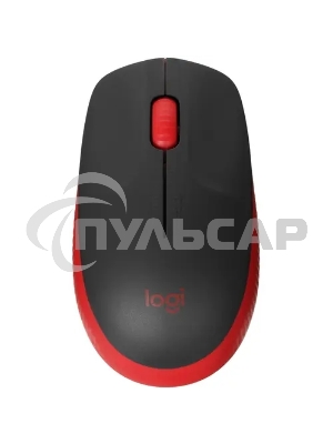 Мышь беспроводная Logitech M190 черный/красный, 1000 dpi, радиоканал, USB, кнопки - 3