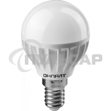 Лампа светодиодная ОНЛАЙТ 61136 OLL-G45-6-230-6.5K-E14