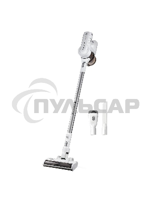 Пылесос вертикальный/ручной Polaris PVCS-5000 белый, питание от аккумулятора, 100 Вт, уборка сухая, пылесборник 0.5 л, время работы от АКБ max 40 мин