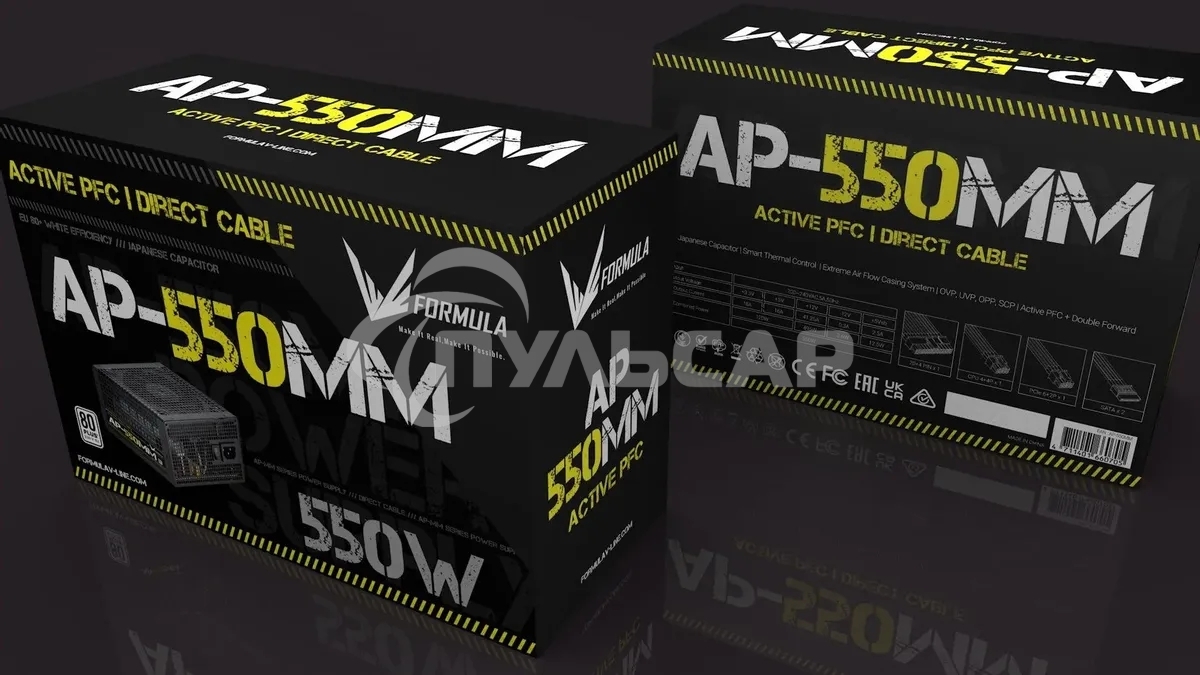 Блок питания Aerocool / Formula ATX 550W AP-550ММ 80 PLUS WHITE (20+4pin) APFC 120мм fan 6xSATA RTL