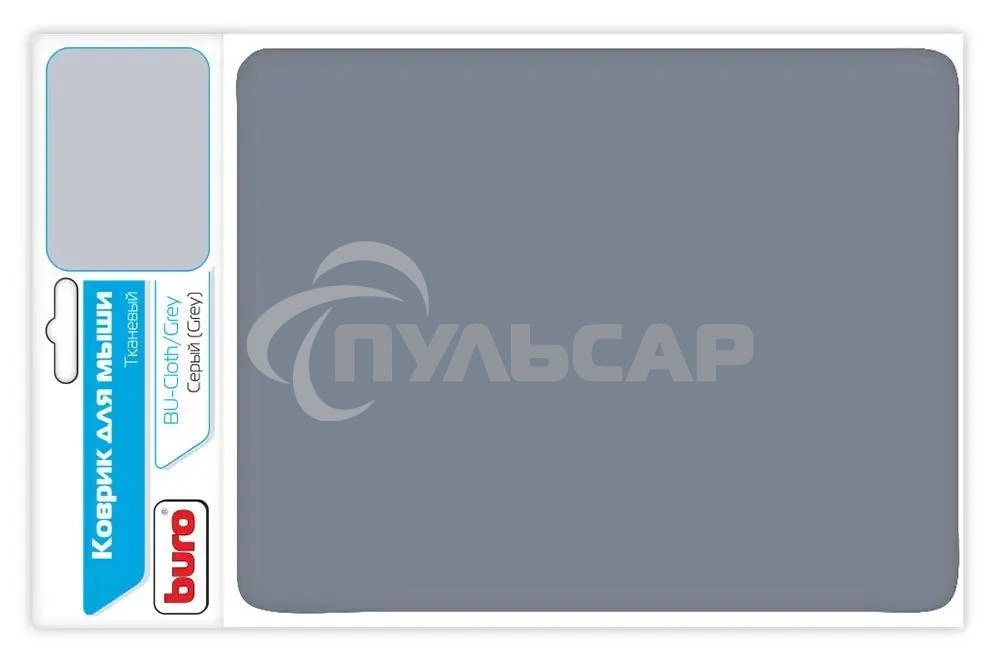 Коврик BU-CLOTH/grey Коврик для мыши тканевый, серый, 230 х 180 х3 мм