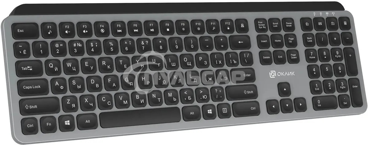 Клавиатура беспроводная Oklick K859W USB серый/черный (2002136)