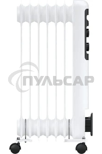 Обогреватель масляный Royal Clima Guarda ROR-GU7-1500M, с терморегулятором, 1500Вт, 6 секций, 3 режима, белый/серый