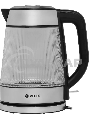 Чайник электрический Vitek VT-7017, 1.8л, 2200Вт, прозрачный, корпус: стекло