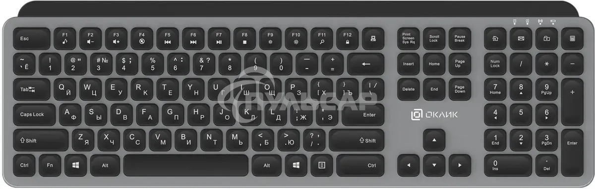Клавиатура беспроводная Oklick K859W USB серый/черный (2002136)