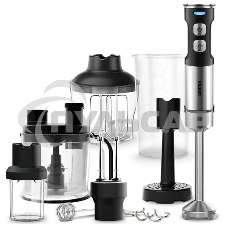 Блендер CENTEK CT-1367 (сталь) 1500Вт, 8в1, блендер/венчик/чоппер/кофе, ДИСПЛЕЙ 650мл стакан 800мл