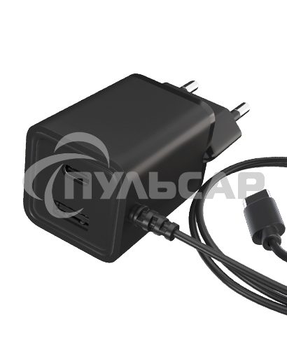 Сетевое зарядное устройство Maxvi A304T Type-C\USB 3A 15W + литой кабель Type-C 1.2м, черный