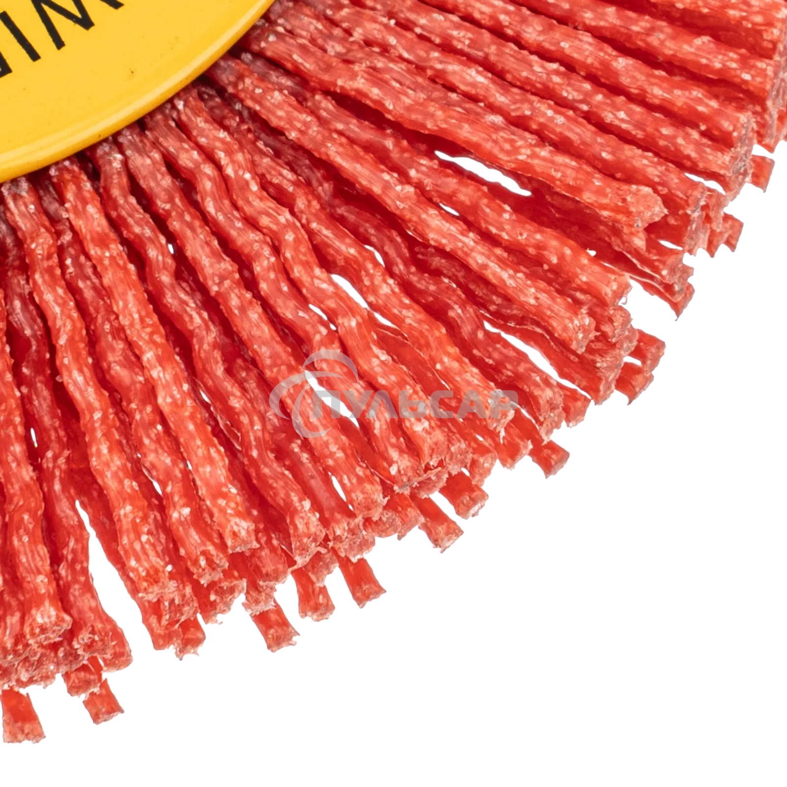 Щетка для УШМ Denzel 100 мм, плоская, нейлоновая щетина, посадка 22,2 мм