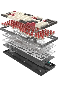 Клавиатура беспроводная A4Tech Bloody WS98 Pixels Red USB, Bluetooth/Радиоканал темно-серый/белый