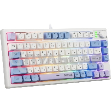 Клавиатура проводная игровая Defender Novis GK-318 RU,бел/гол,80кн+FN,радуж,1.5м