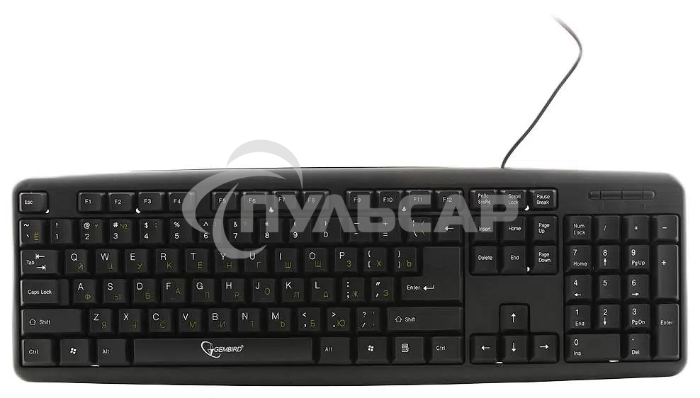 Клавиатура проводная Gembird KB-8320U-BL, USB, черный