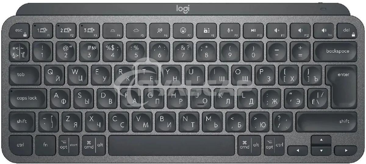 Клавиатура беспроводная Logitech MX Keys Mini (920-010501), USB, Bluetooth/Радиоканал, темно-серый/черный