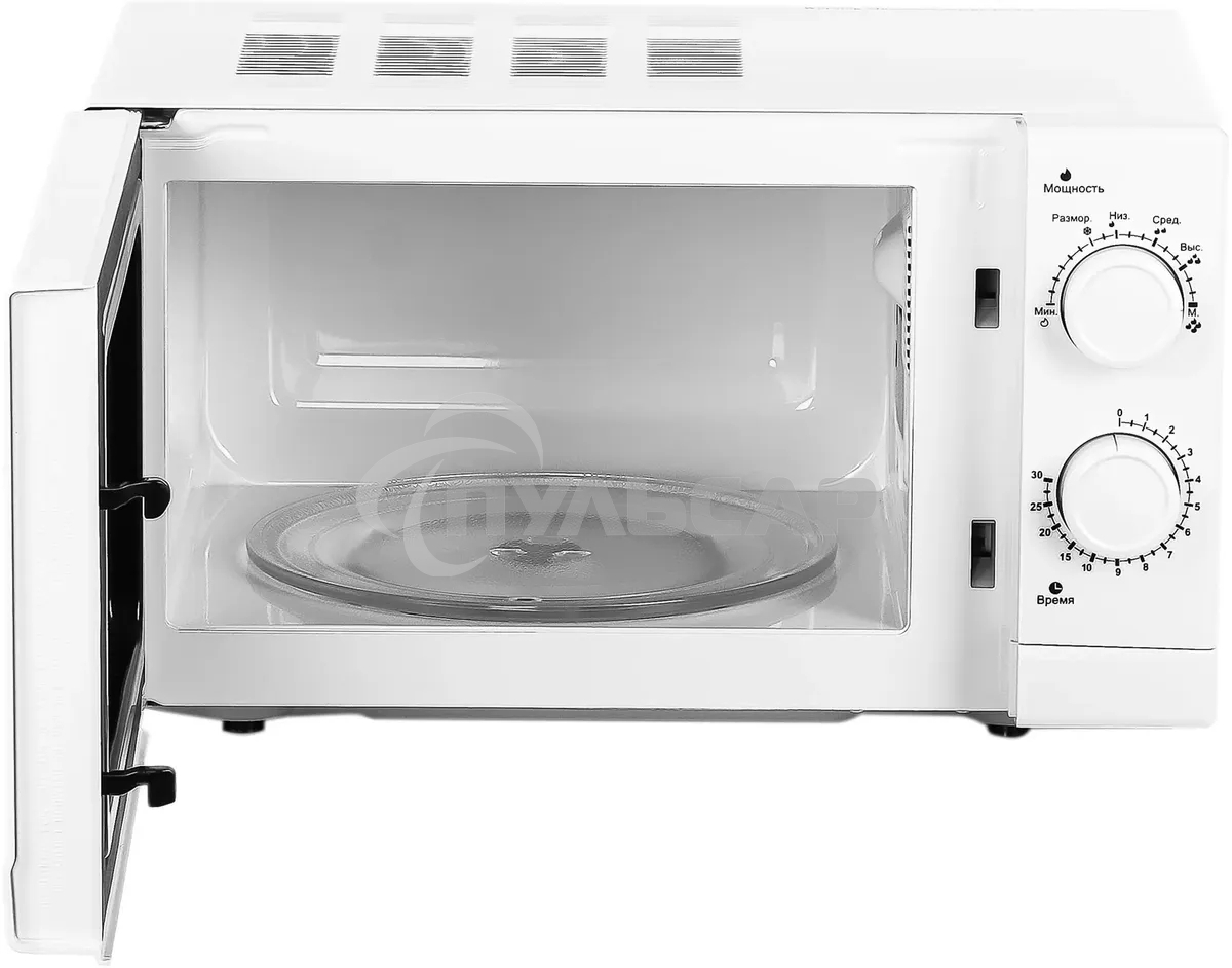 Микроволновая печь Galanz MOS-2004MW белый, 20 л, 700 Вт, переключатели - поворотный механизм