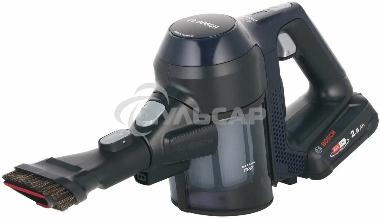 Пылесос вертикальный Bosch Unlimited BCS611P4A POWER FOR ALL 18V синий/черный, питание от аккумулятора, уборка сухая, работа от АКБ max 30 мин