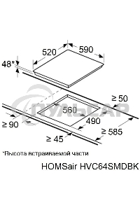 Электрическая варочная панель HOMSair HVС64SMDBK Hi-Light, независимая, черный