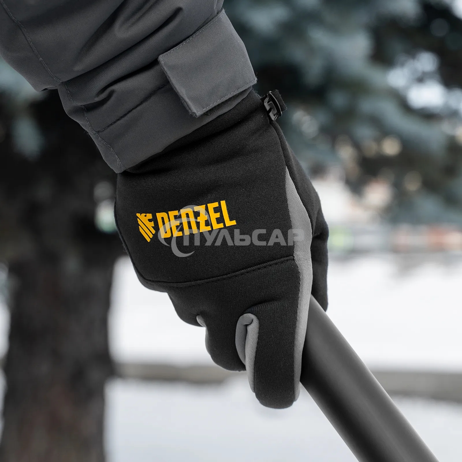 Перчатки универсальные Denzel 68087 искусственный мех, работа с сенсорным экраном, размер 9