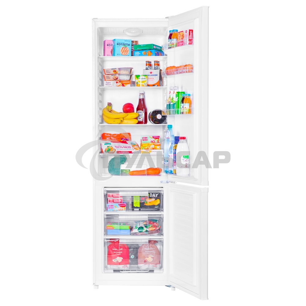 Холодильник Maunfeld MFF180W белый двухкамерный 192/68л морозилка снизу, De Frost