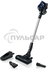 Пылесос вертикальный Bosch Unlimited BCS611P4A POWER FOR ALL 18V синий/черный, питание от аккумулятора, уборка сухая, работа от АКБ max 30 мин
