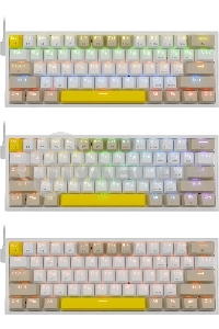 Клавиатура проводная REDRAGON Fizz RU,Rainbow,бежевый/желтый,red свитч