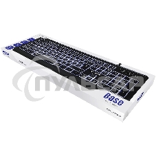 Клавиатура проводная Qumo office BASE K59, 104 клавиши, подсветка белого цвета, плетеный кабель, golden USB