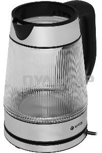 Чайник электрический Vitek VT-7017, 1.8л, 2200Вт, прозрачный, корпус: стекло