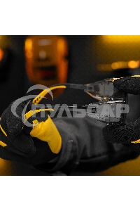 Очки защитные Denzel открытые, поликарбонатные, увеличенная дымчатая линза, регулируемые дужки