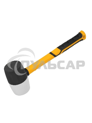 Киянка резиновая Denzel 680 г, черно-белая, фибергласовая рукоятка c TPR покрытием