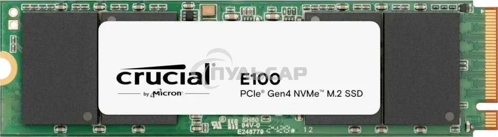 Накопитель SSD Crucial E100, 1Tb, PCIe 4.0 x4, M.2 2280, NVMe, R/W 5000/4500