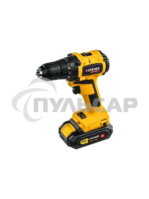 Дрель-шуруповерт STEHER CDB-200-1, Аккумуляторная, 20В, Кейс