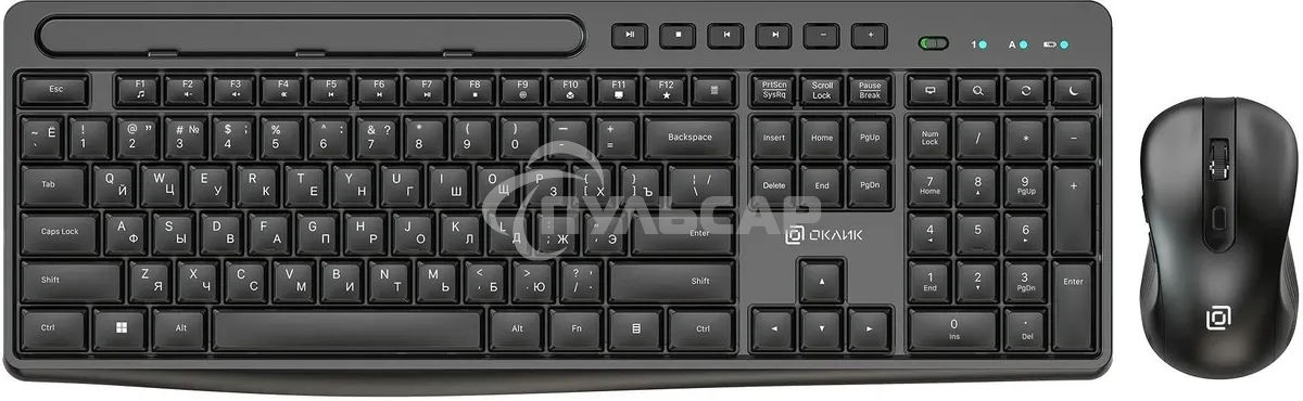Комплект клавиатура + мышь Оклик S275W клав:черный мышь:черный USB беспроводная slim Multimedia (1993113)