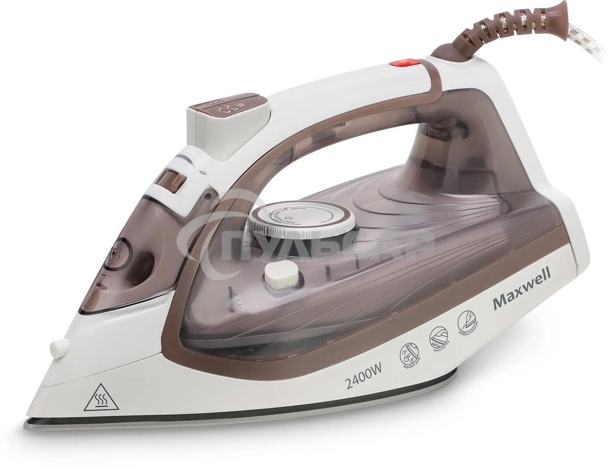 Утюг Maxwell MW-3047, 2400Вт, белый/коричневый