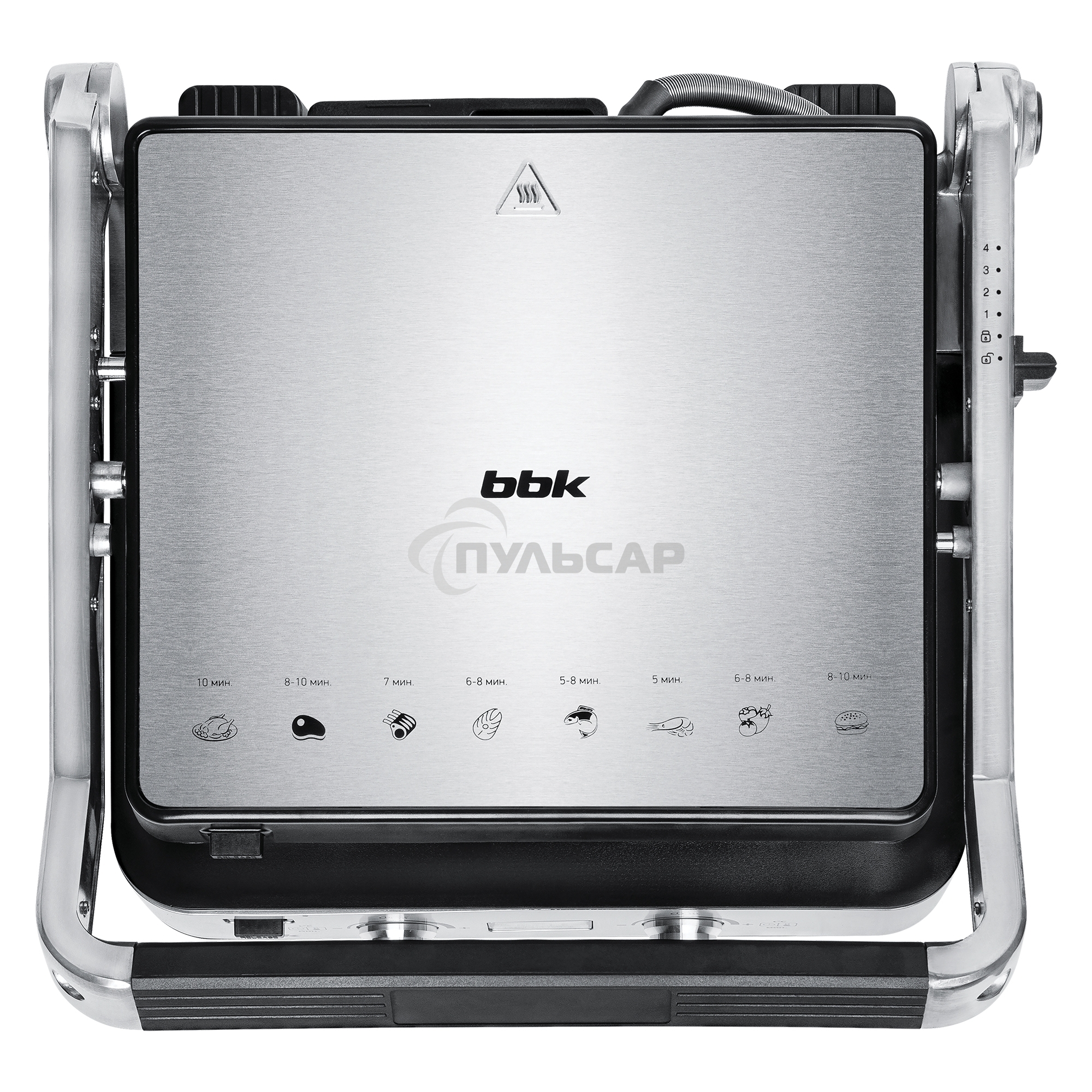 Гриль электрический BBK BEG2004 2000 Вт, черный/металлик