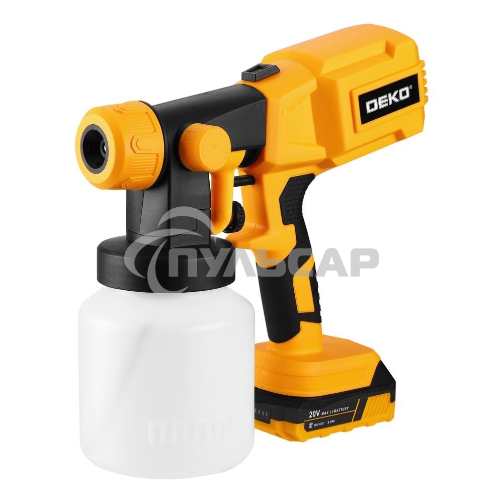 Краскопульт аккумуляторный DEKO SG20DK, 20В, 800 мл, 1x3.0А·ч 083-1133
