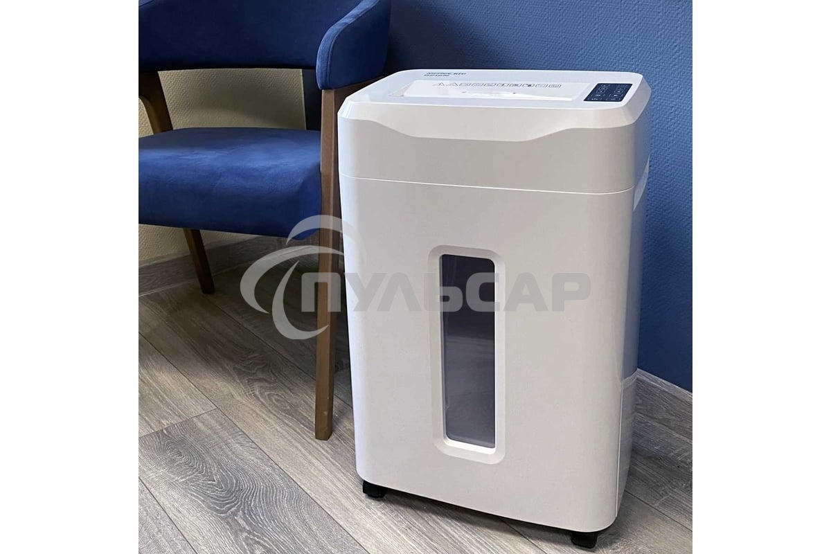 Шредер Office Kit S210N 3,9x38 белый (секр.P-4) фрагменты 16лист. 35лтр. скрепки скобы пл.карты CD