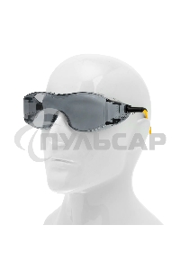 Очки защитные Denzel открытые, поликарбонатные, увеличенная дымчатая линза, регулируемые дужки