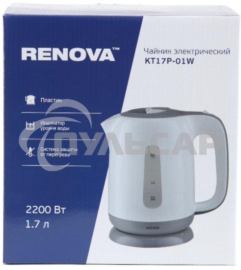 Чайник электрический Renova KT17P-01W Пластик