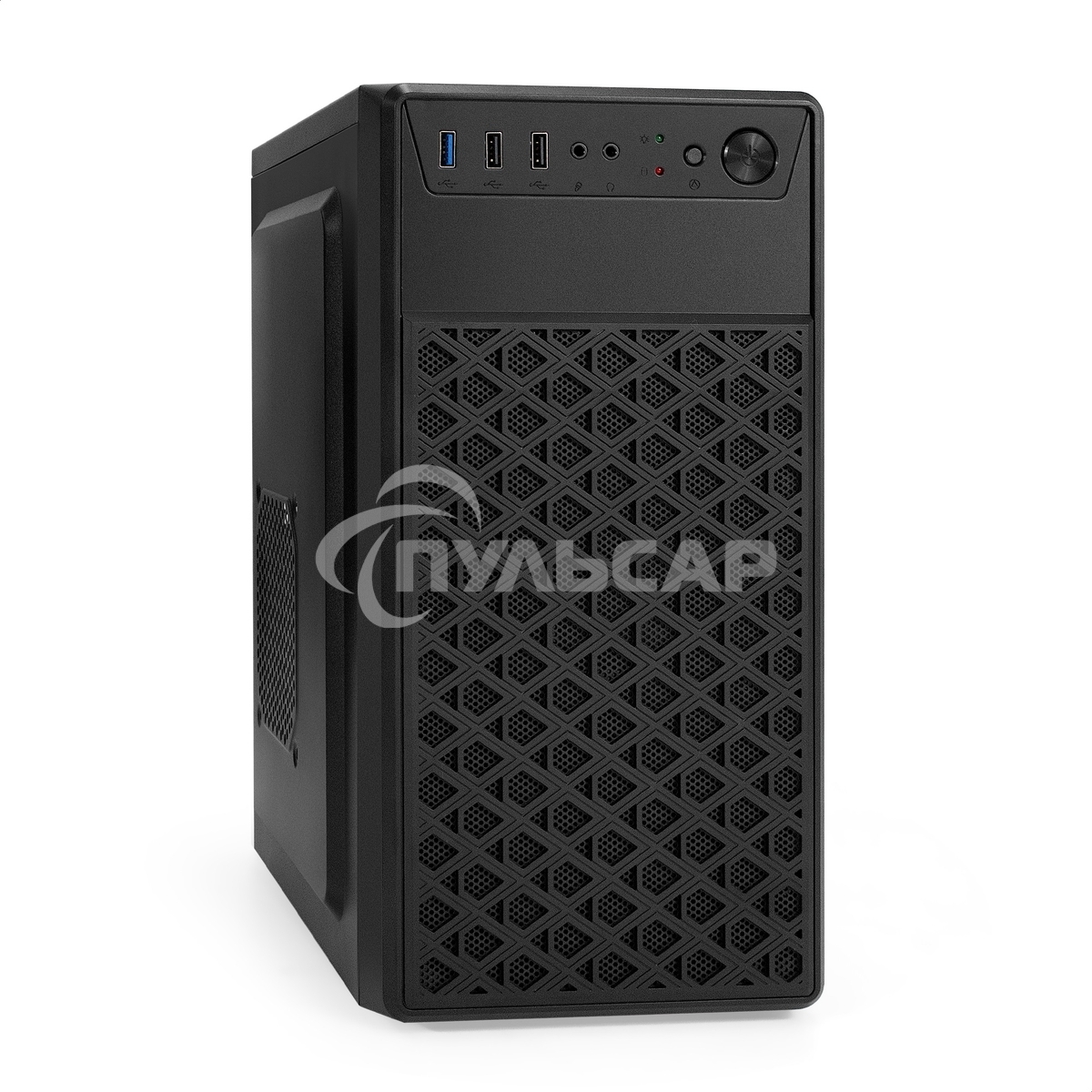 Компьютерный корпус Minitower ExeGate mEVO-7803-XP450 (mATX, БП XP450 с вент. 12см, 2*USB+1*USB 3.0, HD аудио, черный, 2 вент. 12см с RGb подсветкой)